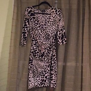 Black, cream and beige patterned dress